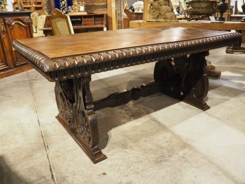 19th Century Italian Renaissance Style Library Table - Image 6