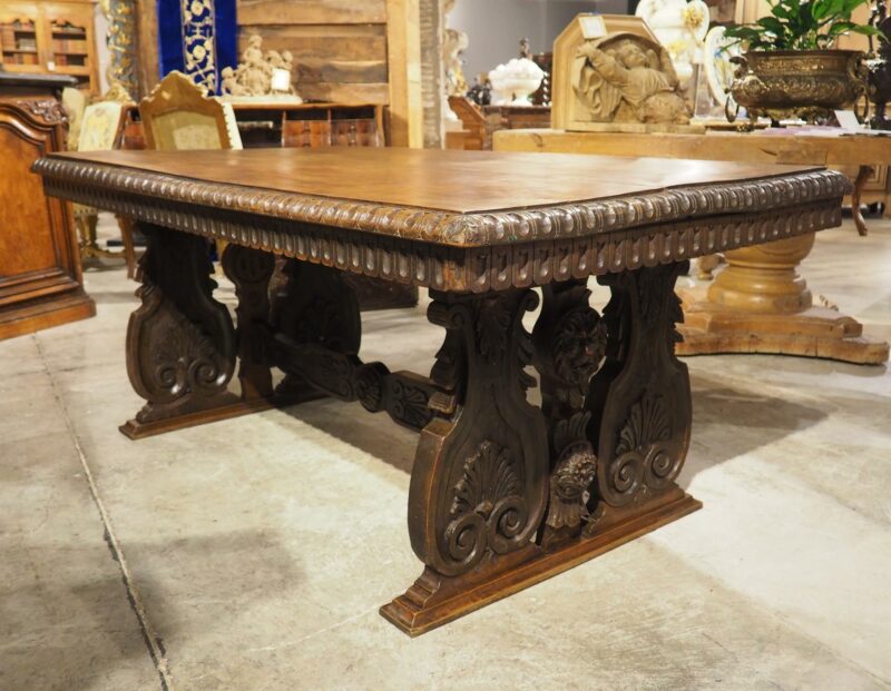 19th Century Italian Renaissance Style Library Table - Image 9