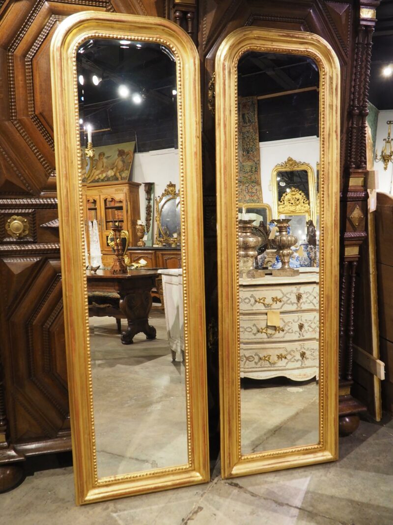 Pair of Hand Carved Louis Philippe Style Dressing Mirrors with Beveled Glass - Image 3