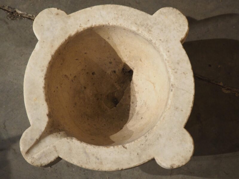 Antique French White Marble Mortar, 19th Century - Image 6