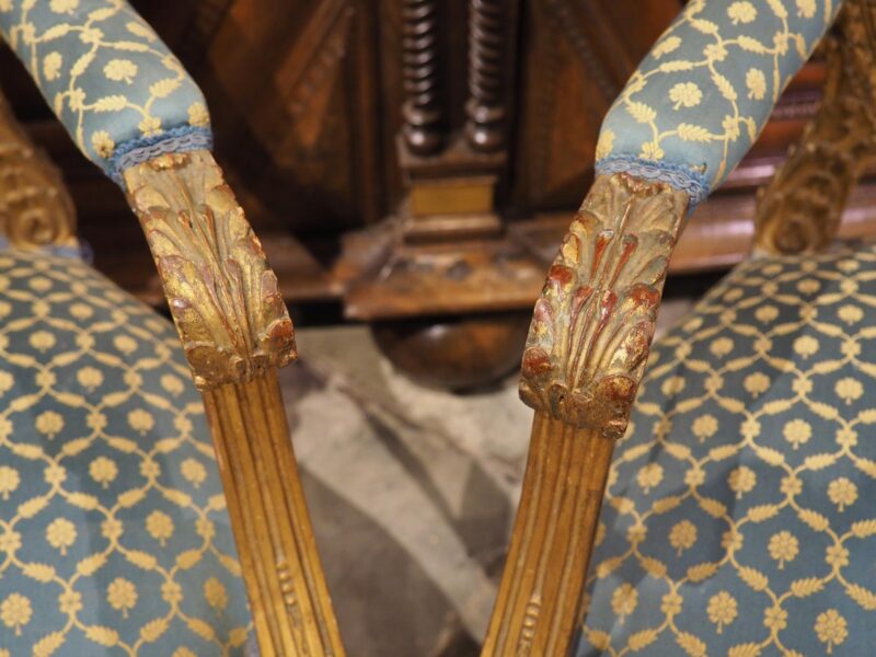 Pair of 19th Century French Giltwood Louis XVI Style Médaillon Armchairs - Image 20