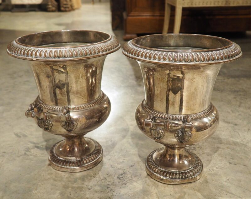 Pair of Antique French Silver Plated Champagne Buckets, Paris, 19th Century - Image 12