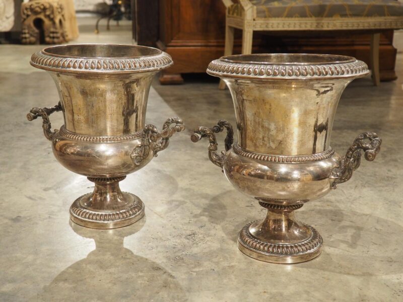 Pair of Antique French Silver Plated Champagne Buckets, Paris, 19th Century - Image 14