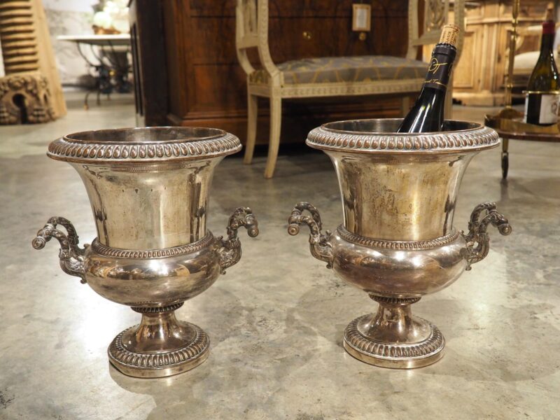 Pair of Antique French Silver Plated Champagne Buckets, Paris, 19th Century - Image 18