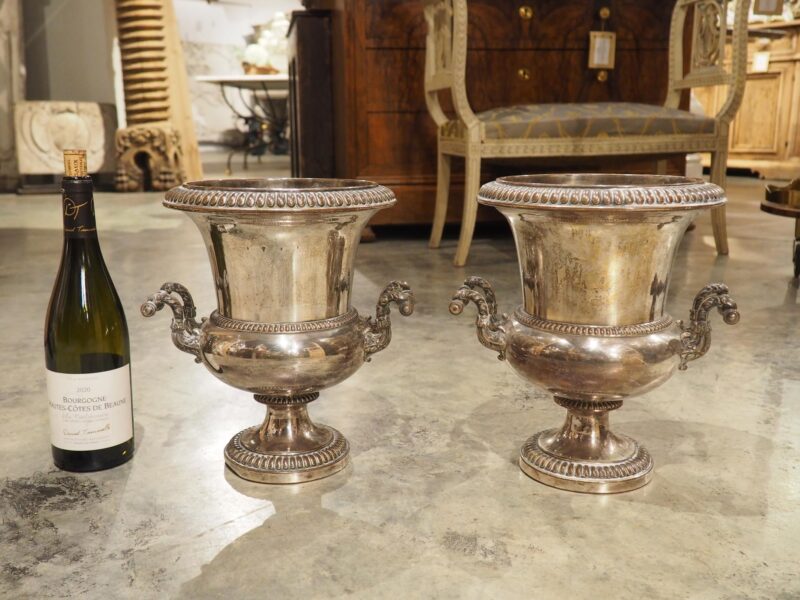 Pair of Antique French Silver Plated Champagne Buckets, Paris, 19th Century - Image 19