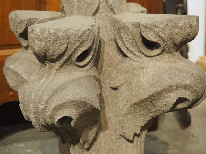 18th Carved Belgian Granite Roof Finial on Contemporary Wooden Plinth - Image 11