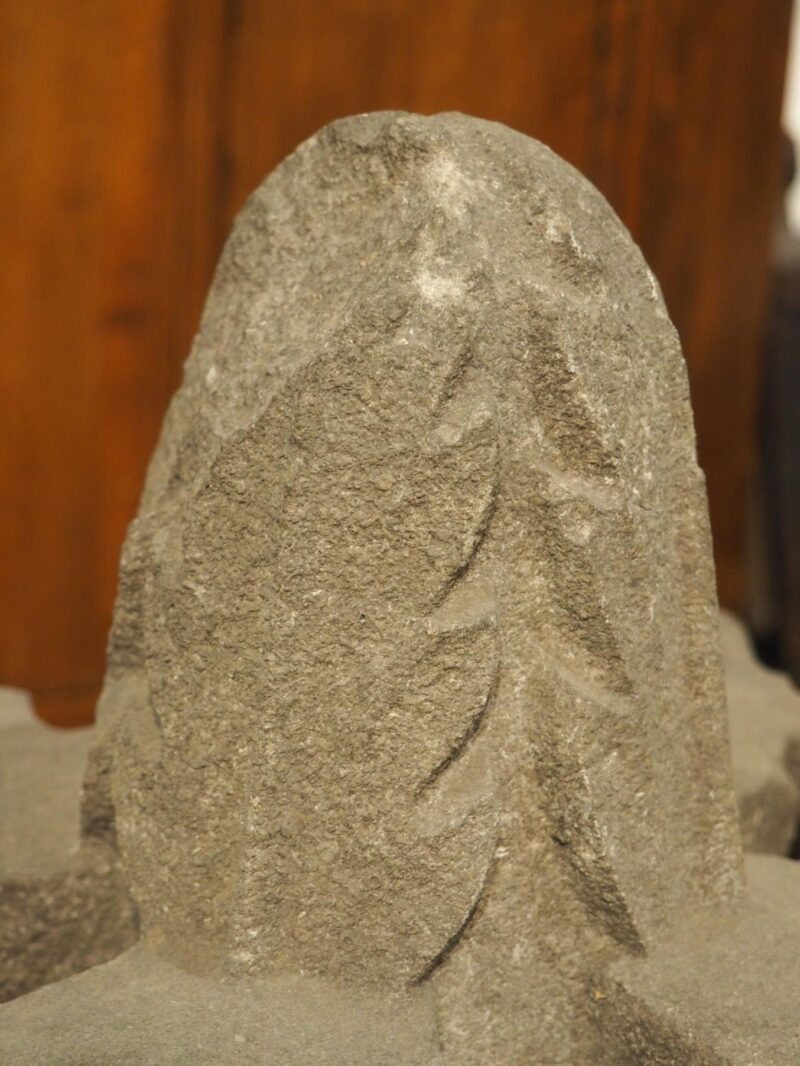 18th Carved Belgian Granite Roof Finial on Contemporary Wooden Plinth - Image 10