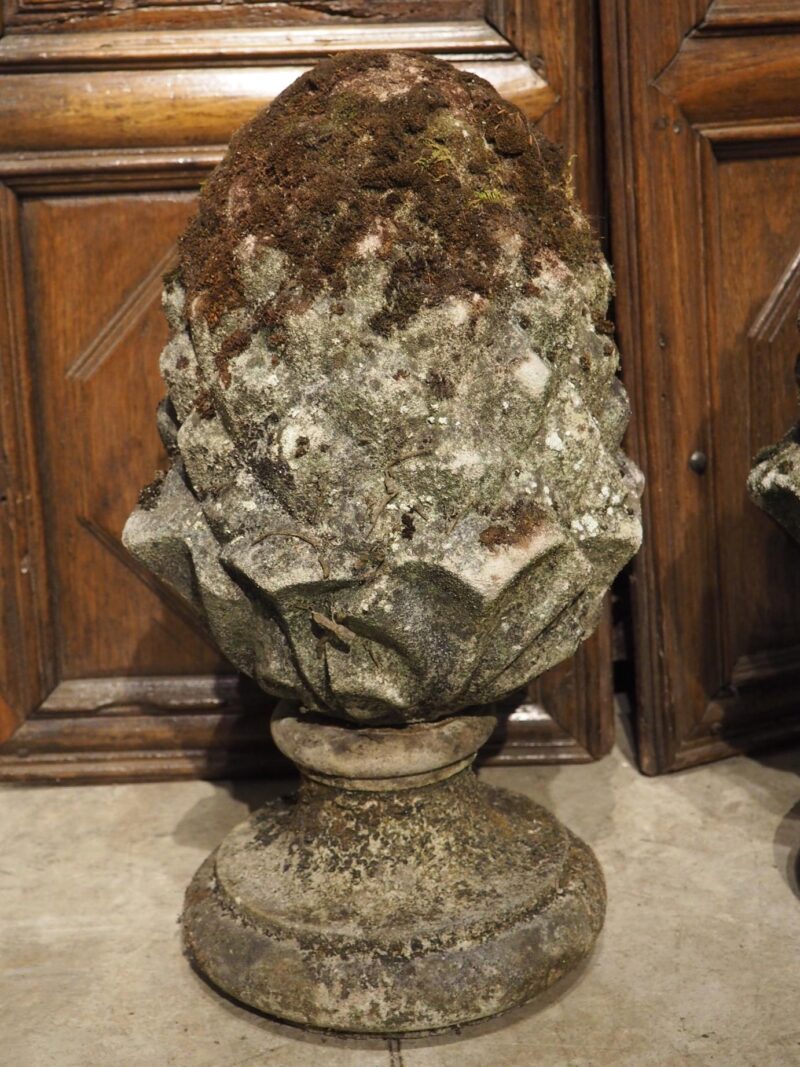 Pair of Reconstituted Stone Pineapple Finials from Belgium, Circa 1970s - Image 6