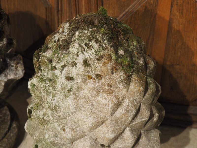 Pair of Reconstituted Stone Pineapple Finials from Belgium, Circa 1970s - Image 10