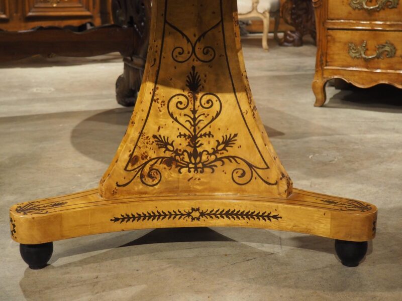 A 20th Century French Charles X Style Center Table with Marquetry Decor - Image 16