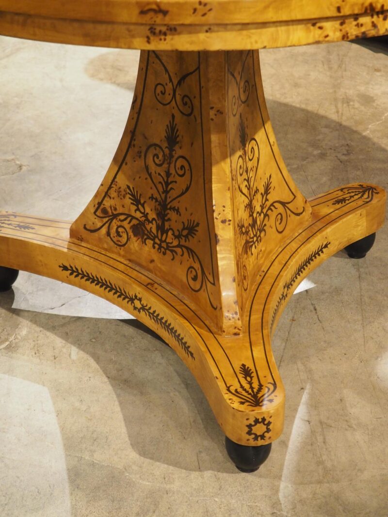 A 20th Century French Charles X Style Center Table with Marquetry Decor - Image 18