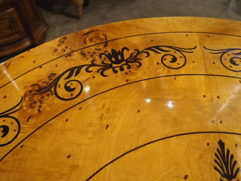 A 20th Century French Charles X Style Center Table with Marquetry Decor - Image 5