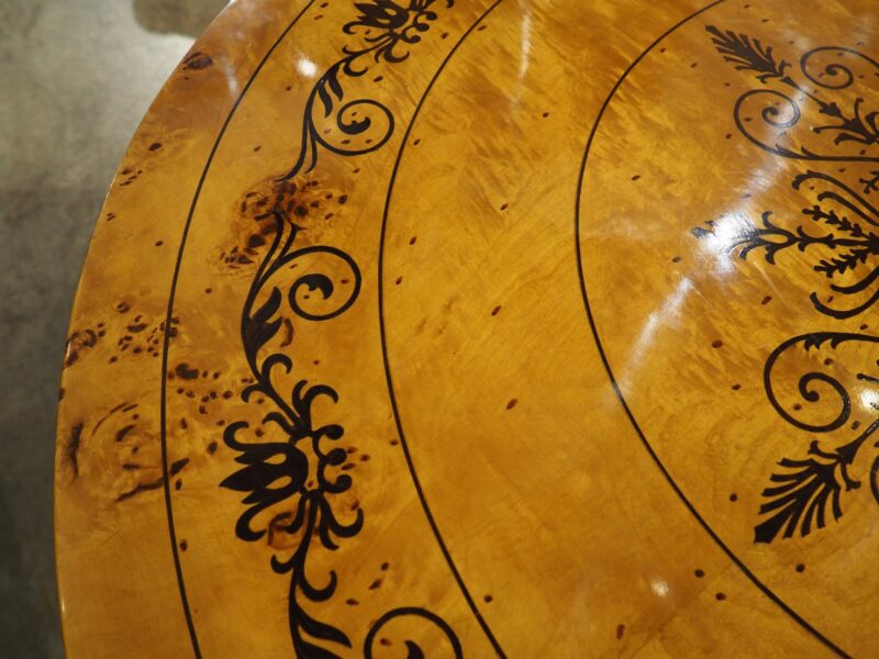 A 20th Century French Charles X Style Center Table with Marquetry Decor - Image 6