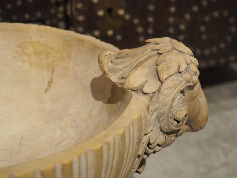 Carved Marble Vase Aux Beliers Tazza from France, Circa 1900 - Image 10