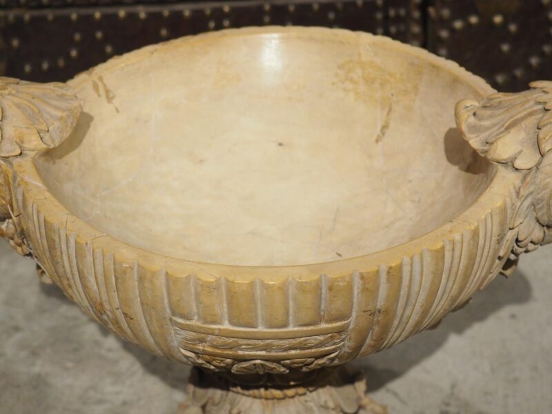 Carved Marble Vase Aux Beliers Tazza from France, Circa 1900 - Image 11