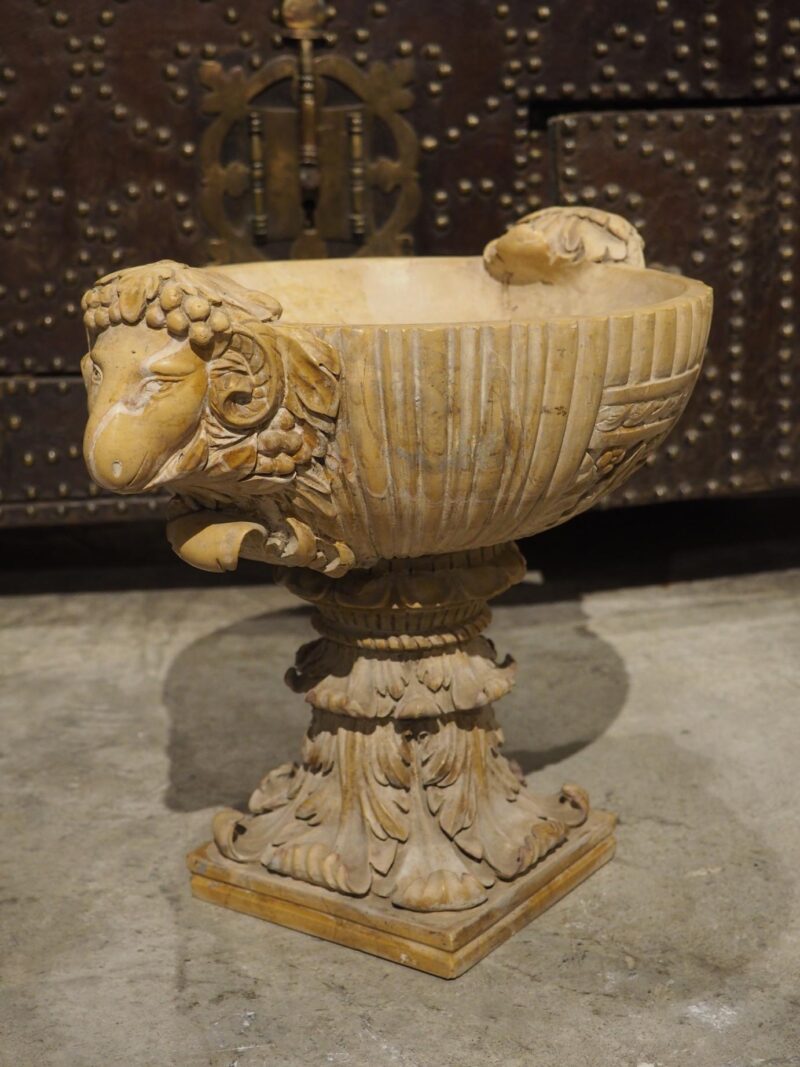 Carved Marble Vase Aux Beliers Tazza from France, Circa 1900 - Image 12