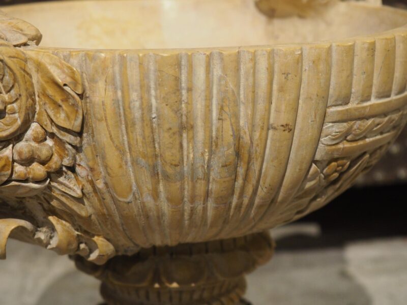 Carved Marble Vase Aux Beliers Tazza from France, Circa 1900 - Image 14