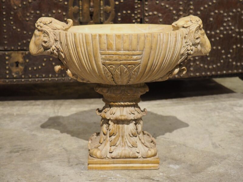 Carved Marble Vase Aux Beliers Tazza from France, Circa 1900 - Image 19