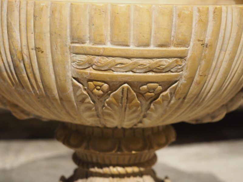 Carved Marble Vase Aux Beliers Tazza from France, Circa 1900 - Image 6