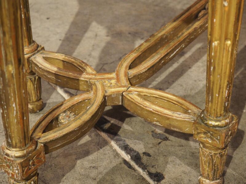 Antique French Louis XVI Style Giltwood Caned Bench, C. 1885 - Image 19