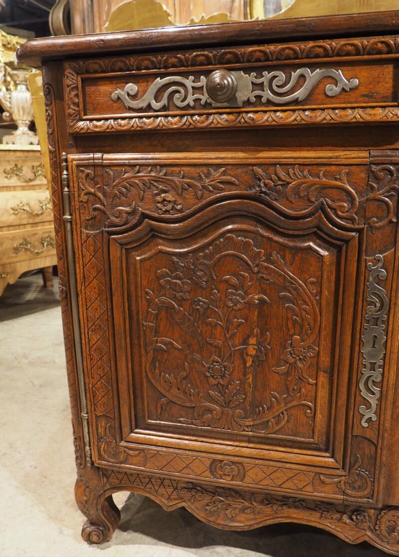 Antique French Oak Buffet with Steel Hardware from Normandy, France, Circa 1830 - Image 12