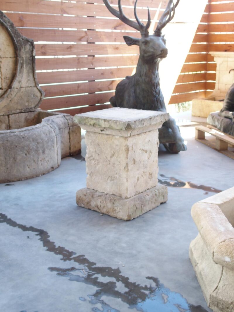 3-Piece Carved and Distressed Limestone Pedestal from the South of France - Image 2