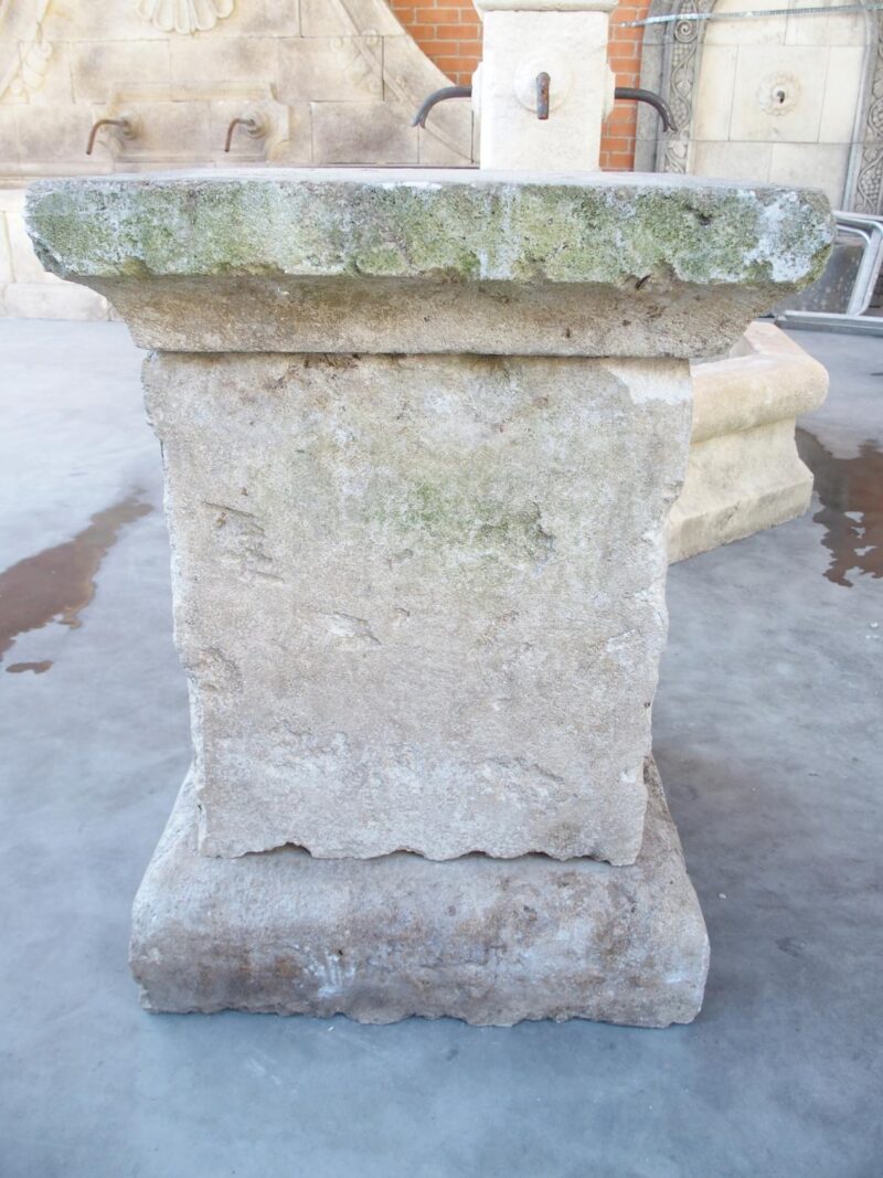 3-Piece Carved and Distressed Limestone Pedestal from the South of France - Image 7