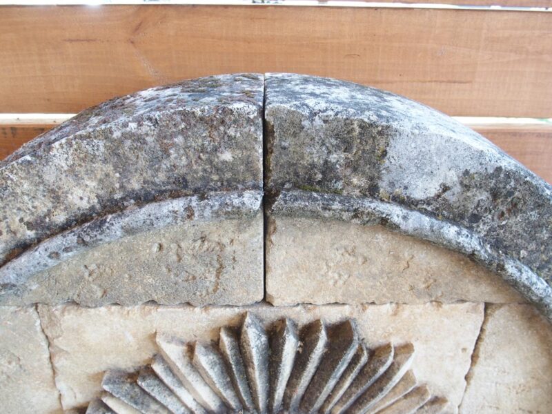 Beautifully Carved French Sunburst Wall Fountain in Aged Limestone - Image 11