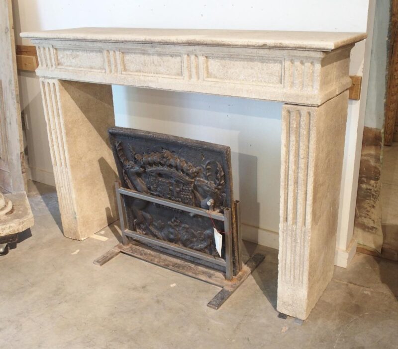 Louis XVI Style Carved Limestone Fireplace Mantel from Southern Italy - Image 3