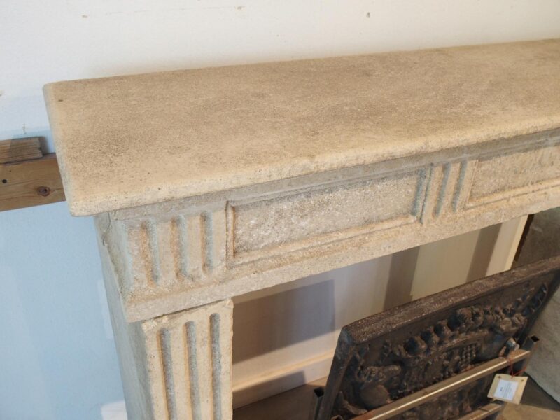 Louis XVI Style Carved Limestone Fireplace Mantel from Southern Italy - Image 4