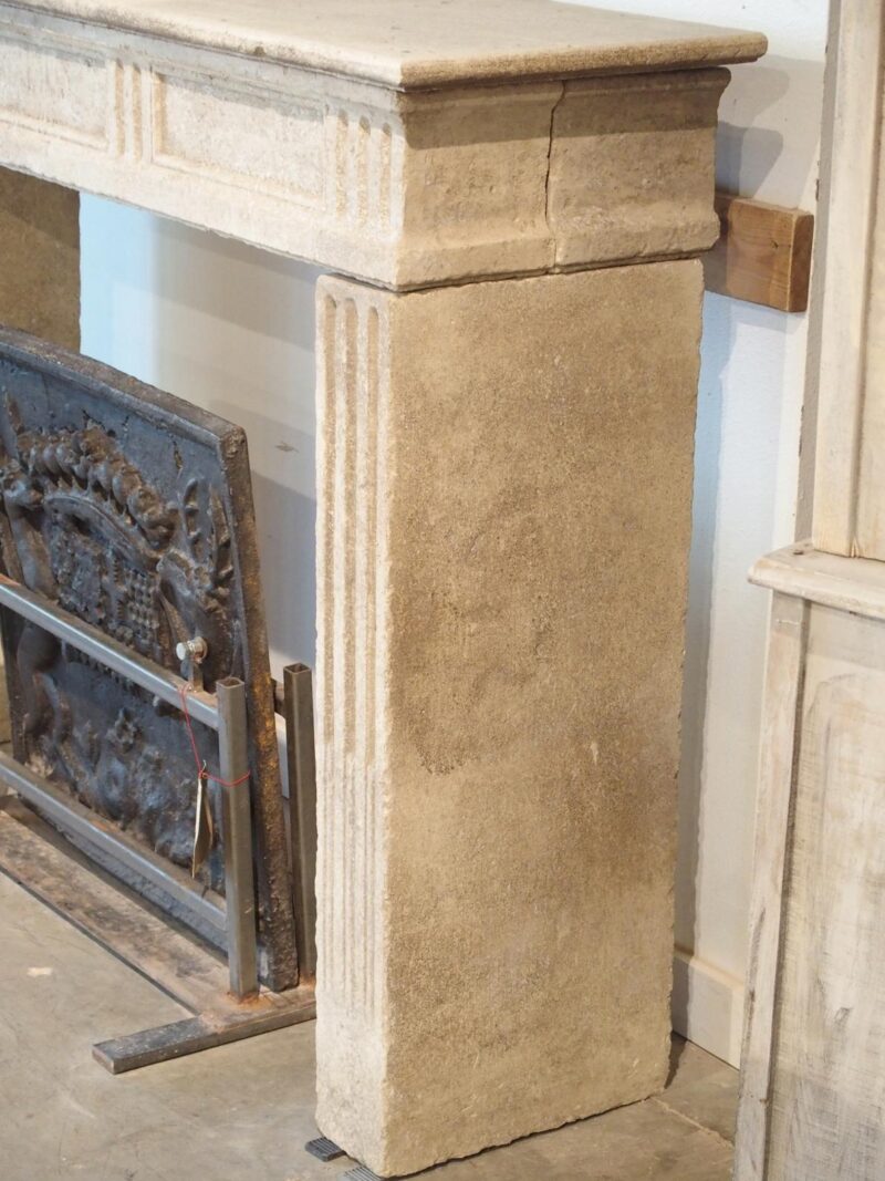 Louis XVI Style Carved Limestone Fireplace Mantel from Southern Italy - Image 8