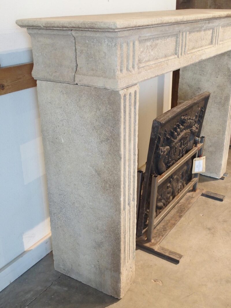 Louis XVI Style Carved Limestone Fireplace Mantel from Southern Italy - Image 10