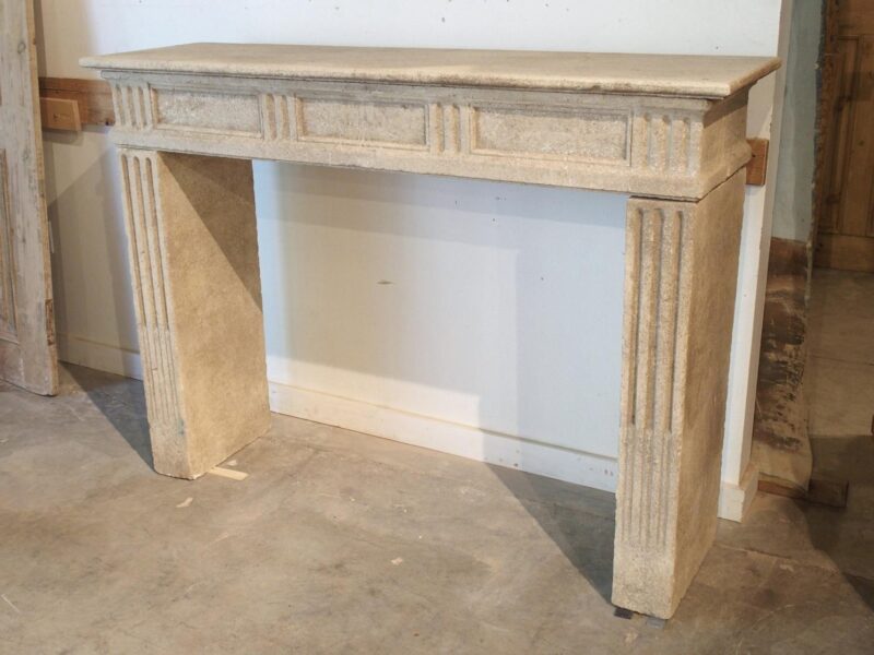 Louis XVI Style Carved Limestone Fireplace Mantel from Southern Italy