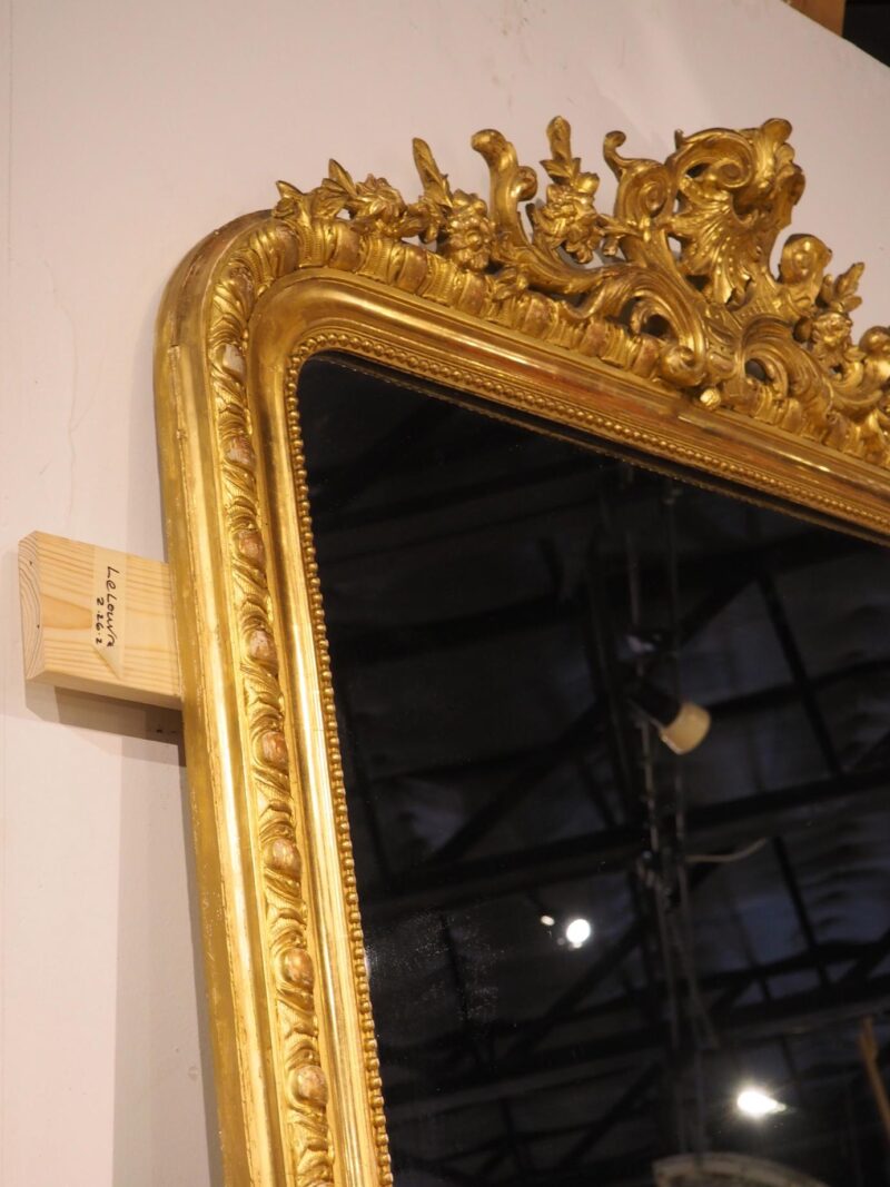 19th Century Parisian Napoleon III Style Giltwood Mirror, Circa 1880 - Image 14