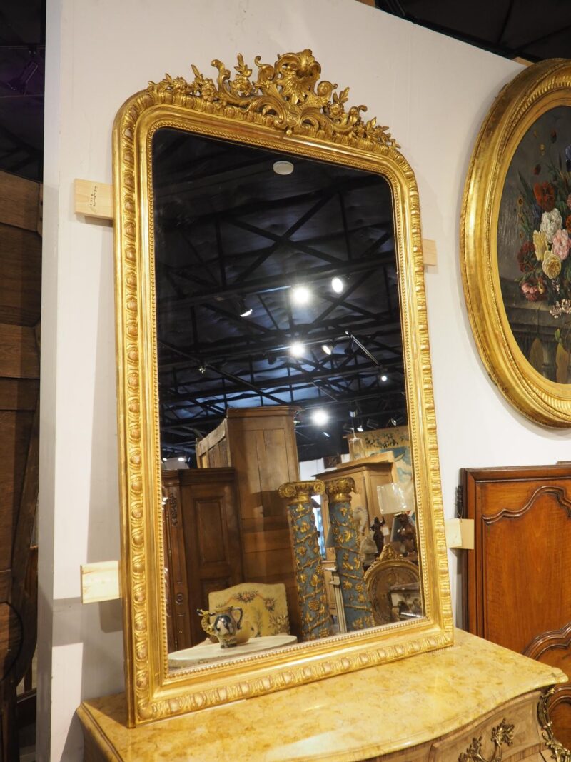 19th Century Parisian Napoleon III Style Giltwood Mirror, Circa 1880 - Image 17