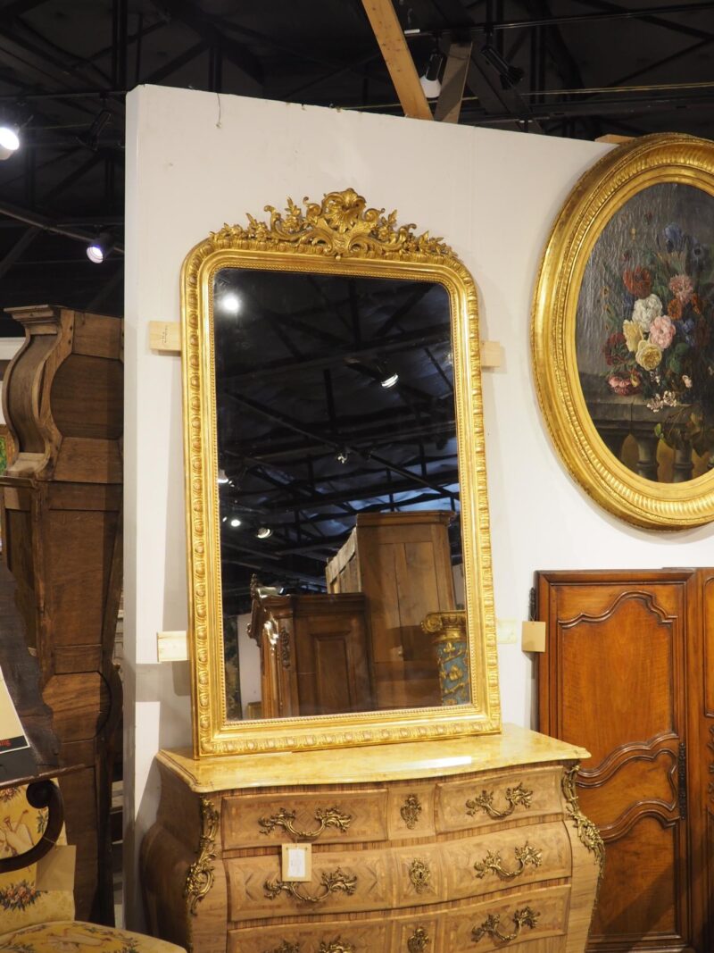 19th Century Parisian Napoleon III Style Giltwood Mirror, Circa 1880 - Image 18