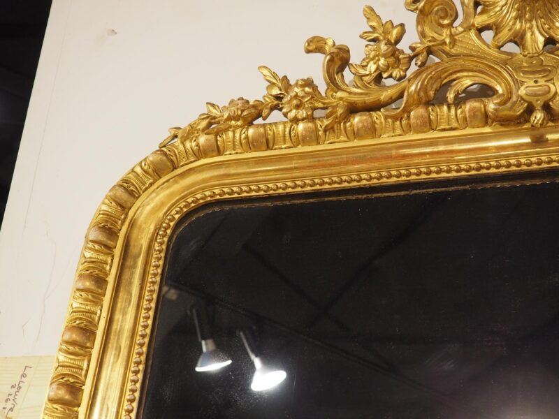 19th Century Parisian Napoleon III Style Giltwood Mirror, Circa 1880 - Image 7