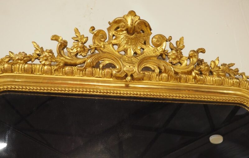 19th Century Parisian Napoleon III Style Giltwood Mirror, Circa 1880 - Image 9