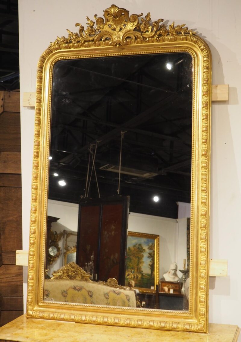 19th Century Parisian Napoleon III Style Giltwood Mirror, Circa 1880