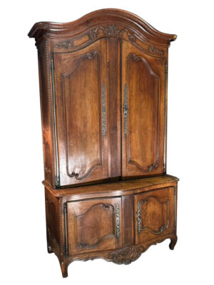 A French Walnut Buffet a Deux Corps, Transitional Period Circa 1770