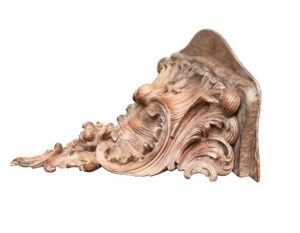 Large Antique Carved Louis XV Rocaille Wall Console Shelf