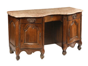 Period French Louis XV Bureau with Marble Top, Circa 1740