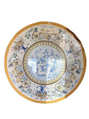 Antique French Faience Platter by La Manufacture de Madame Veuve Dumas