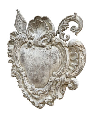 Antique Carved French Oak Ecusson Panel