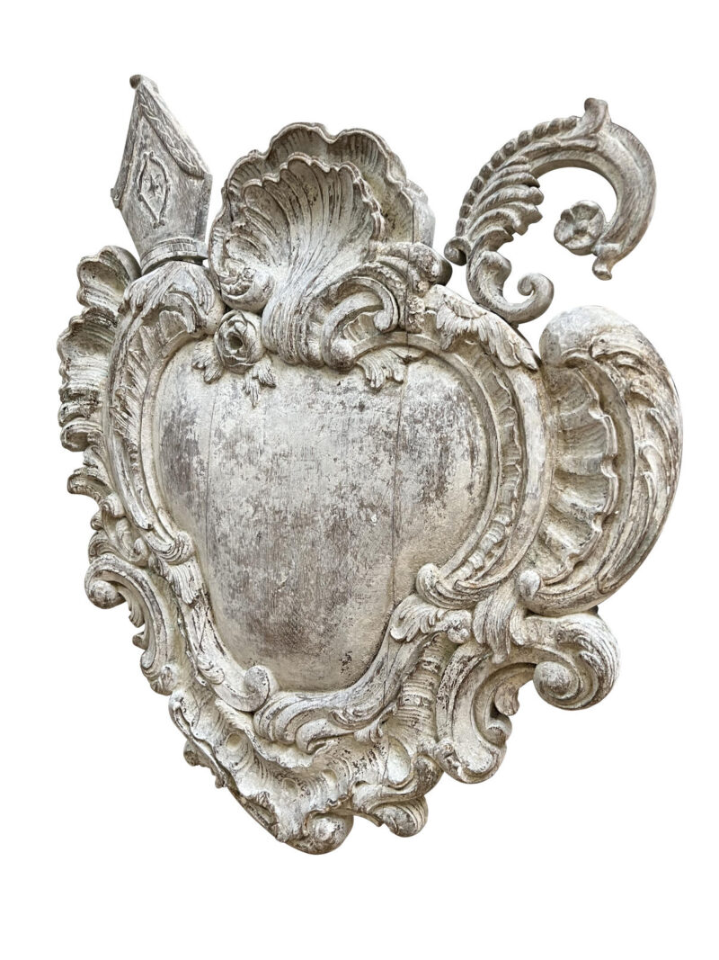 Antique Carved French Oak Ecusson Panel