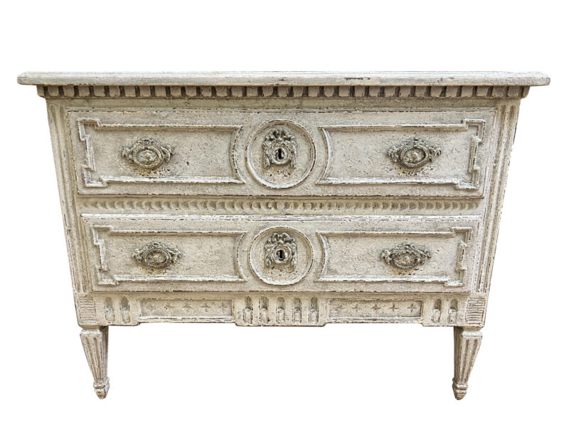19th Century Painted Louis XVI Commode "Sauteuse"