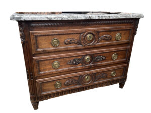 18th Century French Louis XVI Oak and Marble Commode