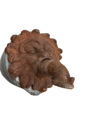 Cast Iron Mascaron Robinet Spout with Backplate