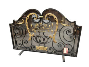 A Maison Bataillard Wrought Iron Fireplace Screen from France
