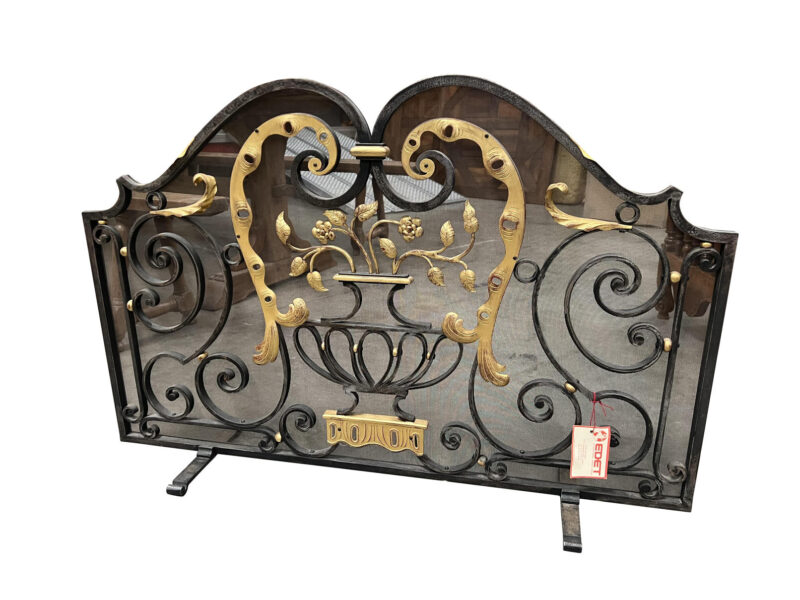 A Maison Bataillard Wrought Iron Fireplace Screen from France